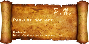 Paskusz Norbert névjegykártya